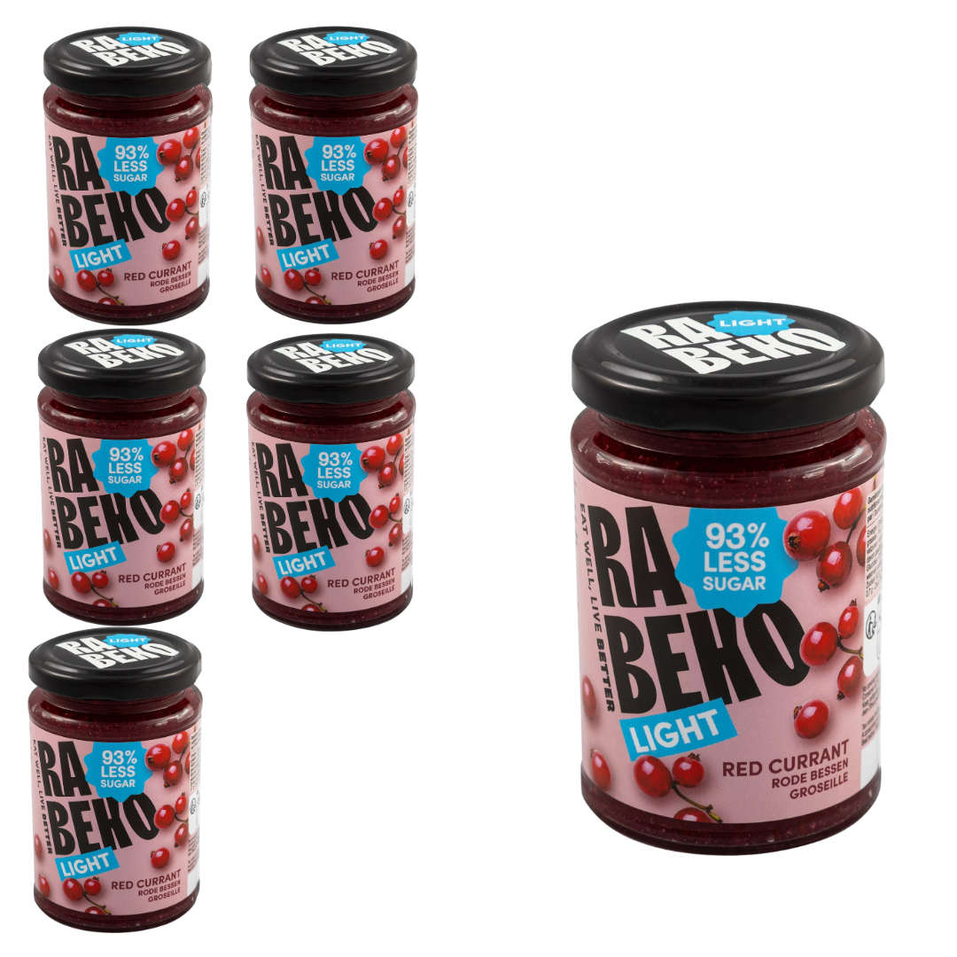 6 x Light Marmelade Rote Johannisbeeren Rabeko