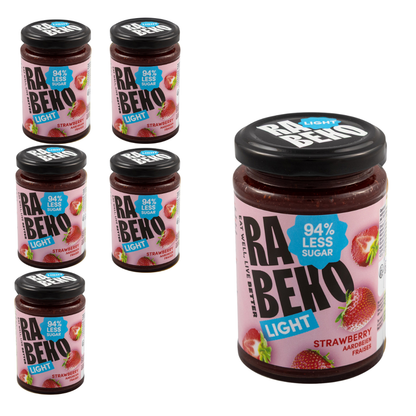 6 x Light Marmelade Erdbeeren Rabeko