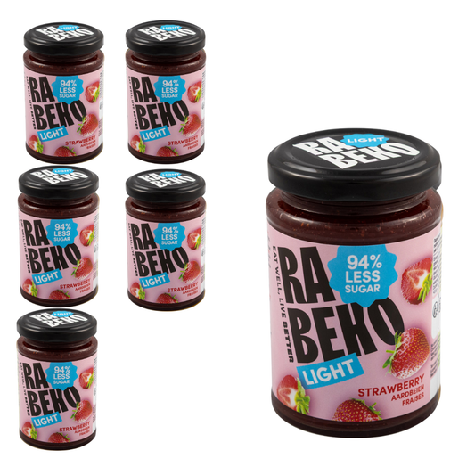6 x Light Marmelade Erdbeeren Rabeko